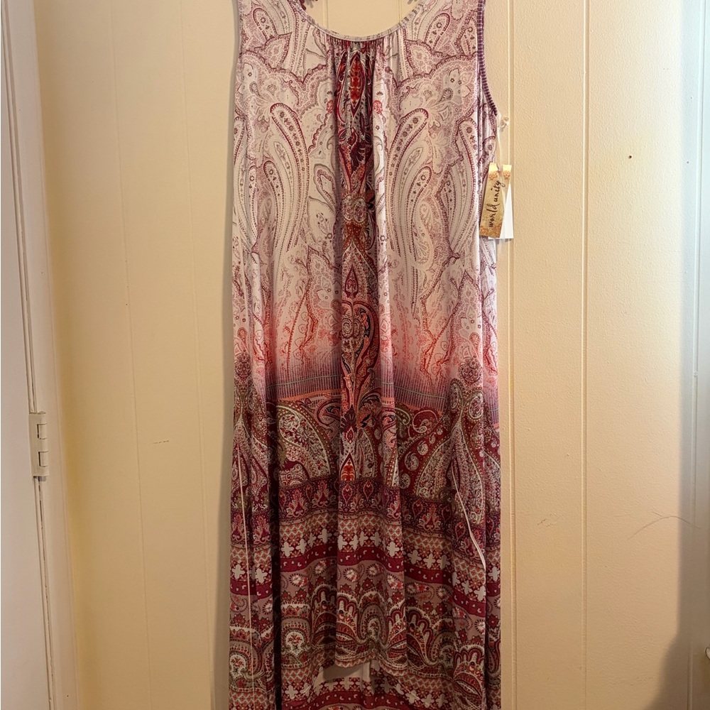 WORLD UNITY  Sleeveless Paisley Maxi Dress - Pink, Cream, Rust
